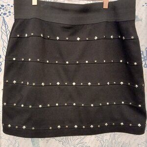Allen B. by Allen Schwartz Women’s Black A-Line Skirt Embellished With Studs